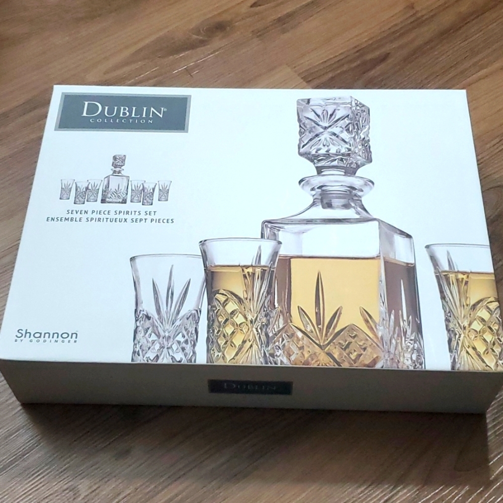 Shannon by Godinger Dublin Collection 7-Piece Crystal Spirits Set